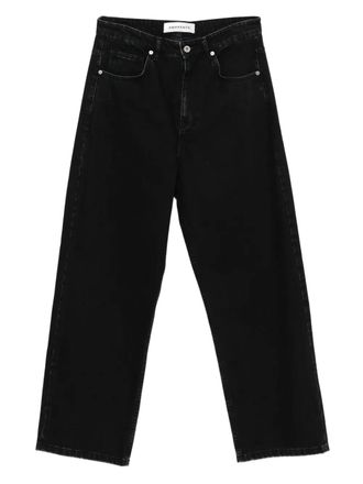 Amaranto logo-patch jeans - men - Cotton - 50 - Black