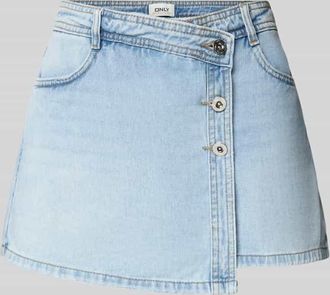 Only Regular Fit Jeansskort aus reiner Baumwolle Modell LESLY in Jeansblau Melange, Gr&ouml;&szlig;e XL