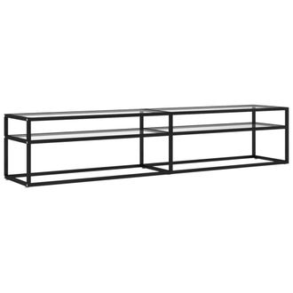 Berkfield Home TV Cabinet Transparent 200x40x40.5 cm Tempered Glass in Clear