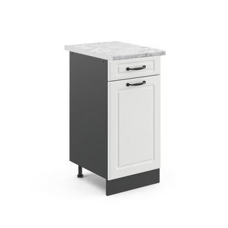 Vicco Mueble Bajo De Cocina R-line, Blanco Casa De Campo, 40 Cm, Et M&aacute;rmol