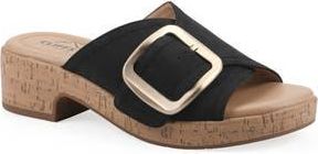 White Mountain Filipia Block Heel Sandal in Black/Nubuck at Nordstrom Rack, Size 9.5