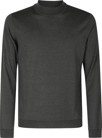 Roberto Collina Merino Wool Ribbed Cuffs Turtleneck Sweater