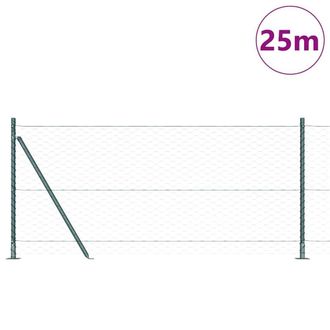 Berkfield Home Hexagon Fence Green 0.8x25 m Steel