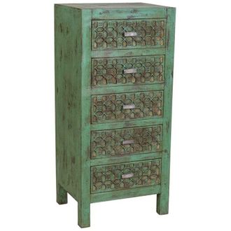 Wanderlust Deco Sinfonier De Madera Artesanal Verde 50x40x110h Cm