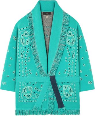 Alanui Vestjas met bandana-jacquard en franje - Blauw