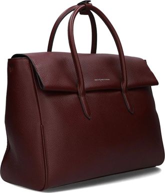 Smaak Tassen, Dames, Rood, ONE Size, Leer, Bordeaux Leren Schoudertas Barbara XL