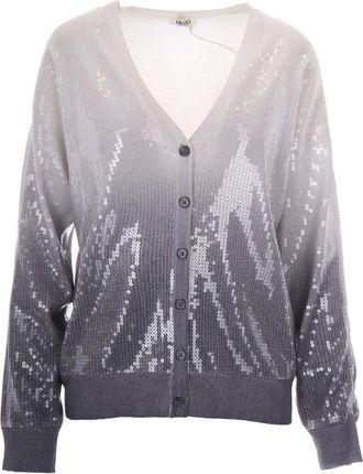 Liu Jo V-neck Cardigan with Button Closure - female - Liu Jo - Cardigans - Gray - S - Knitwear