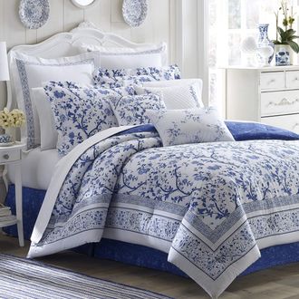 Laura Ashley Bettwäsche-Set für Einzelbett, Wendebettwäsche aus Baumwolle mit passendem Kissenbezug, mittleres Gewicht für ganzjährige Nutzung, Studentenbedarf (Ch