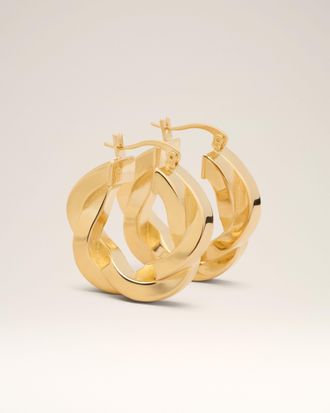 Ami Gold Brass Tresse Hoops Yellow - OS - Unisex