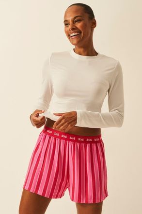 Stripe and Stare Ecovero Pyjama Shorts in Candy Pop Stripe at Nordstrom, Size X-Small Uk