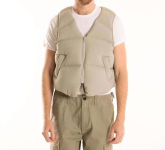 Iise Down Puffer Vest In Cold Beige