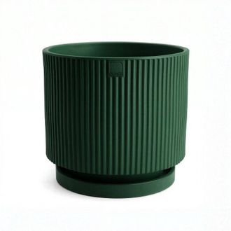 Monacis Jarr&oacute;n De Dise&ntilde;o Moderno &Oslash;40 H36 En Pol&iacute;mero Resistente De Color Verde Lago Para Interiores Y Exteriores - Hecho En Italia - Monacis