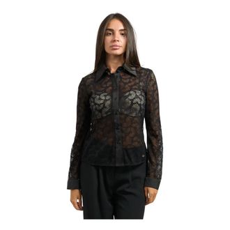 Yes-Zee Zwarte Shirt- Stijlvol Model ID 1425 - Dames - Overhemden - Zwart - S - Overhemden