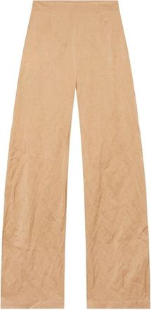 Cortana High-Waisted Perzik Broek - Dames - Straight fit broeken - Geel - XL - Satijn - Broeken