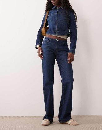 Good American Ghost - Jeans bootcut a vita bassa color indaco-Blu