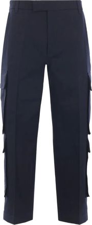 Thom Browne Pantaloni in cotone con tasche - Blu