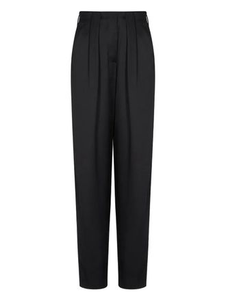Giorgio Armani pleated trousers - women - Mulberry Silk - 38 - Black