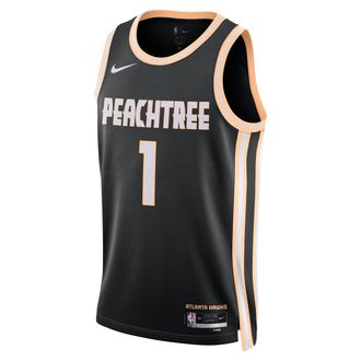 Nike Jalen Johnson Atlanta Hawks City Edition Nike Mens NBA Swingman Jersey in Black | HM5005-011