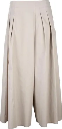 Virginia Bizzi Cotton Elastane Trousers - Beige