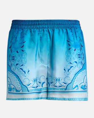 Casablanca Gradient Egyptian Rug Silk Shorts