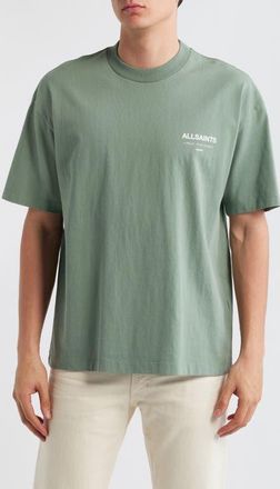 AllSaints Underground Oversize Graphic T-Shirt in Spring Green at Nordstrom, Size Small