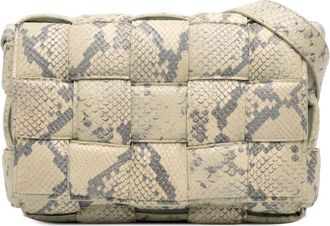 Bottega Veneta Pre-owned Bottega Veneta Python Embossed Goatskin Intrecciato Padded Cassette Crossbody Ladies S5EJ7R2USRFB5V0P