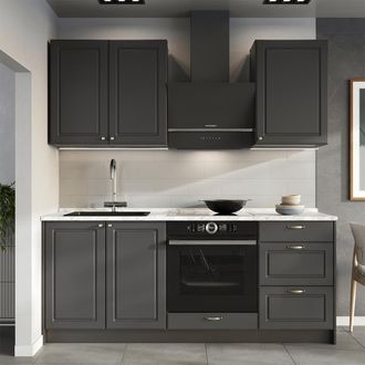 Vicco Cocina Para Solteros Fame-line, Antracita-oro Landhaus/antracita, 190 Cm, Et Antracita, Vicco