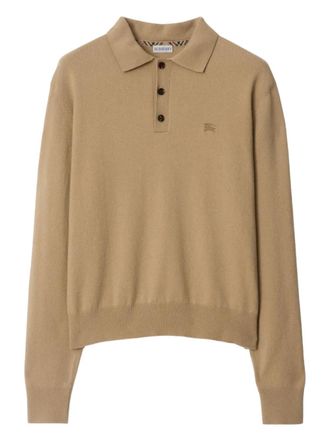Burberry cashmere polo shirt - men - Cashmere - XXXL - Neutrals