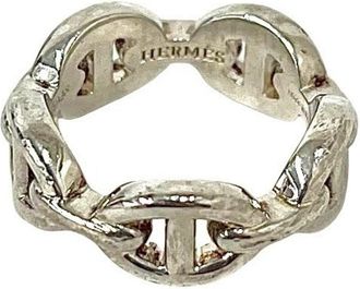 Herm&egrave;s Silver Silver 925 Band Ring (Pre-Owned)
