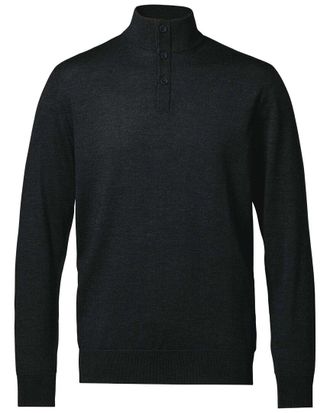 CHARLES TYRWHITT Merino Wool Button Neck Sweater
