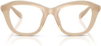 Swarovski 50mm Small Cat Eye Optical Glasses in Milky Beige /Demo Lens at Nordstrom