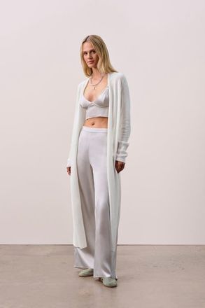 Naked Cashmere FAYE LONGLINE CASHMERE CARDIGAN in Ecru at Nordstrom, Size X-Small