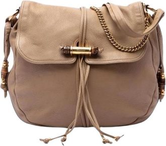 Gucci Pre-owned Vintage Schoudertas - Dames - Vintage Schoudertas - Beige - ONE Size - Leer - Vintage
