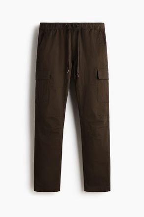 H&M Slim Fit Cargo Trousers in Dark Khaki Green at Nordstrom, Size Xx-Large