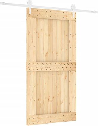 vidaXL Vidaxl - Puerta Corredera Con Herrajes Madera Maciza De Pino 100x210 Cm