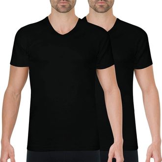 Ath&eacute;na Mens L220 Undershirt, Black, XXL (Pack of 2)
