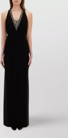 Max Mara dress with embellished neckline and fitted silhouette