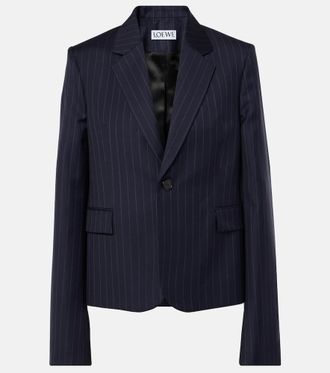 Loewe Light gray single-breasted jacket in wool from