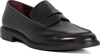 Dune London Mens Sascha - Leather Penny Loafers - Black - Size UK 12