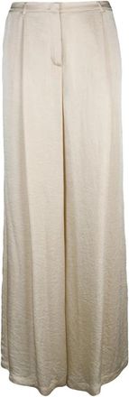 Marella Silicio Wide Broeken - Dames - Wijde Broeken - Beige - L - Leer - Broeken