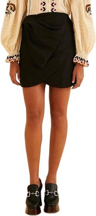 Farm Rio Farm Rio Black Taffeta Mini Skirt