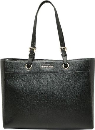 Michael Kors Black Leather Handbag Tote Bag (Pre-Owned)