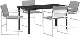 vidaXL Garden Dining Set Folding Manual 5 pcs White 140 x 70 x 73 cm Vidaxl