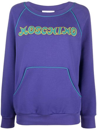 Moschino Sweater met geborduurd logo - Blauw