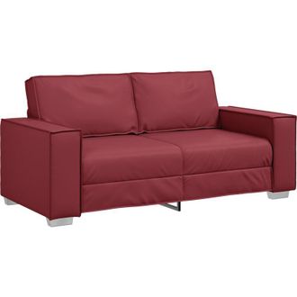 vidaXL Vidaxl - Sof&aacute; Loveseat De 180 Cm Con Coj&iacute;n Rojo Vino Cuero Artificial