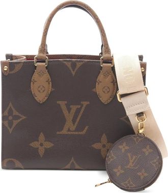 Louis Vuitton 2021-2025 Giant OnTheGo MM tas met monogram - Bruin