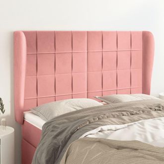 vidaXL Cabecero Con Orejas De Terciopelo Rosa 147x23x118/128 Cm Vidaxl