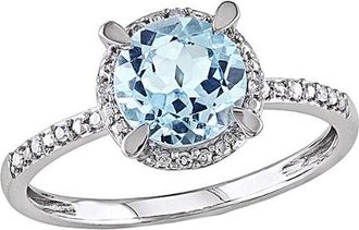 Rina Limor 10K 1.63 Ct. Tw. Diamond & Sky Blue Topaz Ring