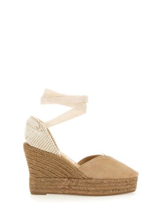 Maneb&igrave; Beige Suede Espadrilles