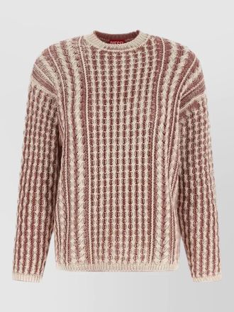 Diesel crew neck cable knit sweater long sleeves